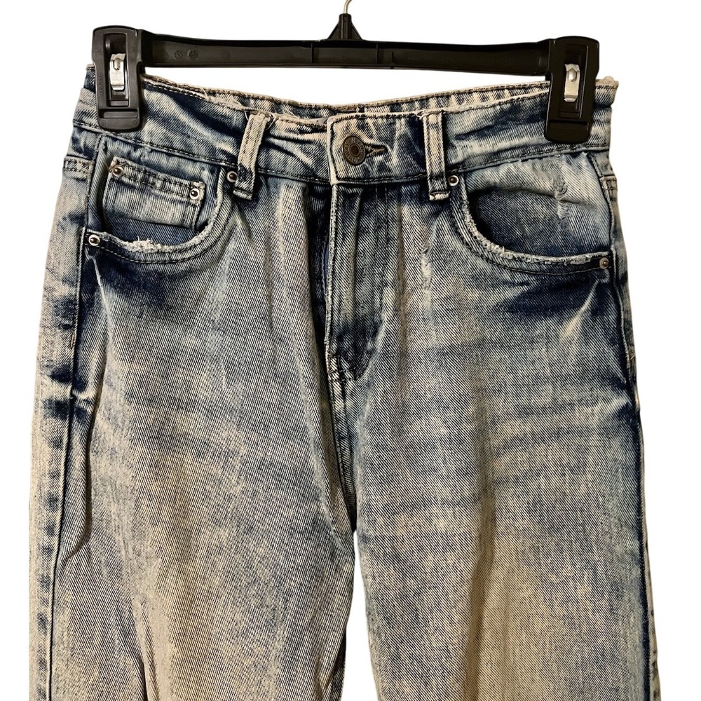 Highway Jeans Juniors Size 1 Distressed Ripped Denim Grunge High Rise Wide Leg - Picture 1 of 9